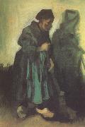 Vincent Van Gogh Peasant Woman Sweeping the Floor (nn04) France oil painting artist